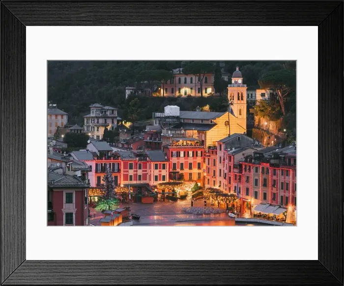 Framed Print : Portofino, Italy fishing village and commune in the Metropolitan City of Genova at dusk Framed Print : Portofino, Italy fishing village and commune in the Metropolitan City of Genova at dusk
