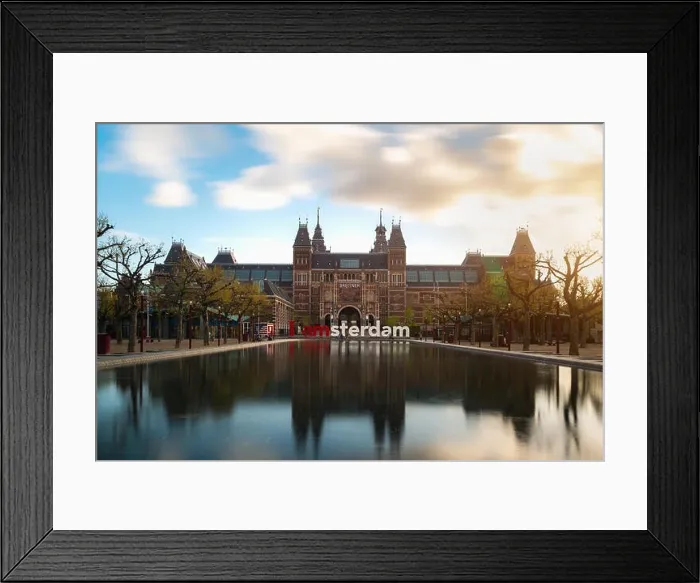 Framed Print : Amsterdam, Netherlands - May 3, 2016: Beautiful tulips in front of the Rijksmuseum (National state museum), a popular touristic destination in Amsterd Framed Print : Amsterdam, Netherlands - May 3, 2016: Beautiful tulips in front of the Rijksmuseum (National state museum), a popular touristic destination in Amsterd