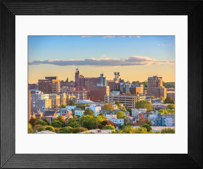 Framed Print : Portland, Maine, USA downtown city skyline at dusk Framed Print : Portland, Maine, USA downtown city skyline at dusk