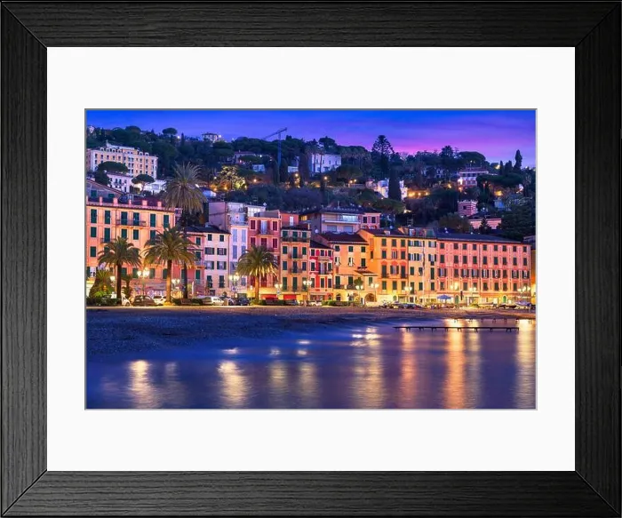 Framed Print : The coast of Santa Margherita Ligure, Italy at dawn Framed Print : The coast of Santa Margherita Ligure, Italy at dawn