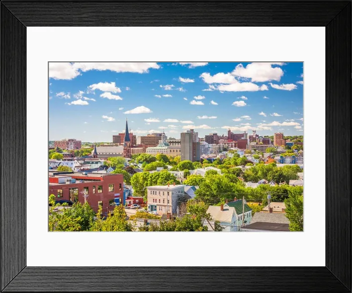 Framed Print : Portland, Maine, USA downtown city skyline at dusk Framed Print : Portland, Maine, USA downtown city skyline at dusk