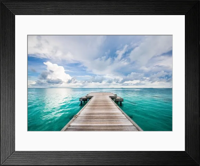 Framed Print : Tropical ocean and endless seascape. Thinking and mediation background. Abstract positive energy background Framed Print : Tropical ocean and endless seascape. Thinking and mediation background. Abstract positive energy background