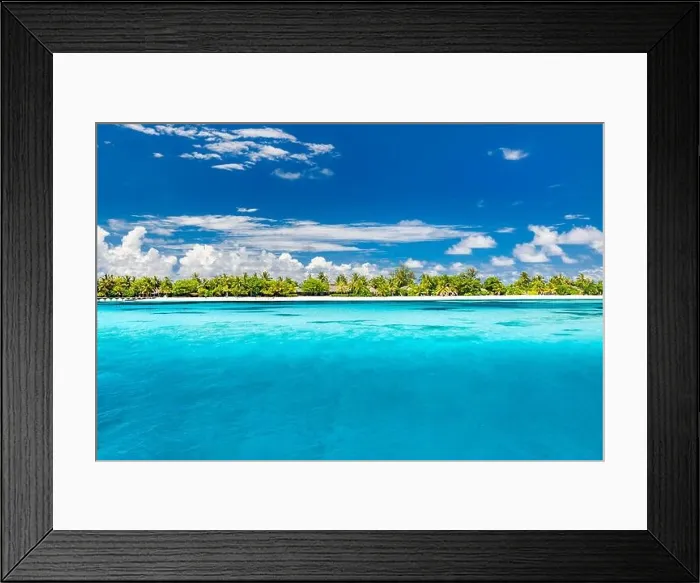 Framed Print : Tropical beach in the Maldives Framed Print : Tropical beach in the Maldives