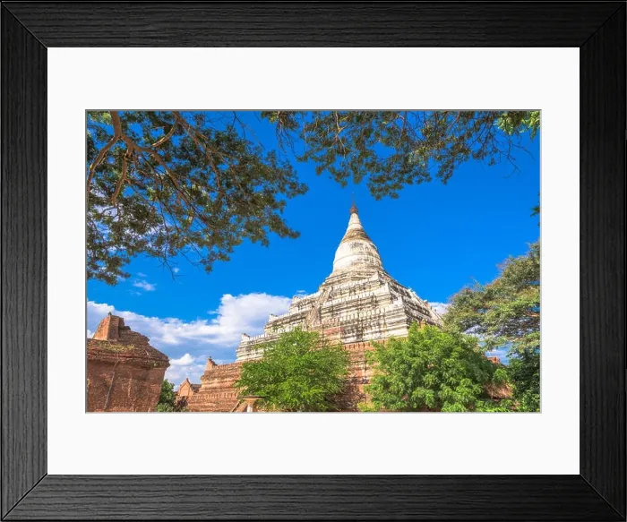 Framed Print : Bagan, Myanmar ancient temple ruins landscape in the archaeological zone at dusk Framed Print : Bagan, Myanmar ancient temple ruins landscape in the archaeological zone at dusk