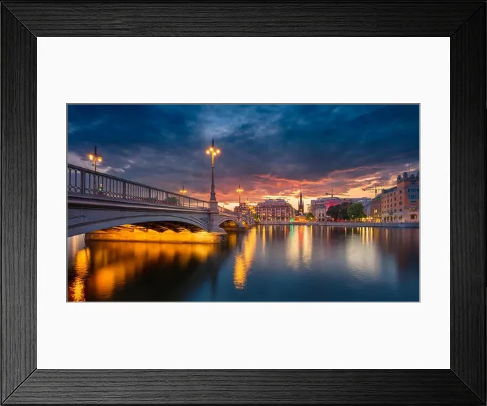 Framed Print : Stockholm. Panoramic image of old town Stockholm, Sweden during sunset Framed Print : Stockholm. Panoramic image of old town Stockholm, Sweden during sunset