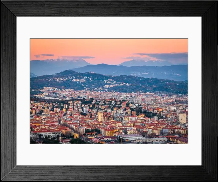 Framed Print : La Spezia, Italy skyline in the mountains at dusk Framed Print : La Spezia, Italy skyline in the mountains at dusk
