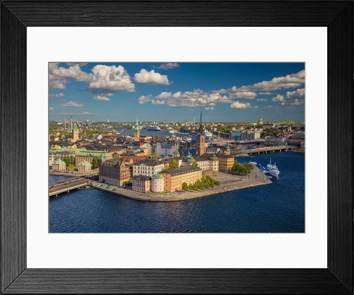 Framed Print : Stockholm. Aerial image of old town Stockholm, Sweden during during sunny day Framed Print : Stockholm. Aerial image of old town Stockholm, Sweden during during sunny day