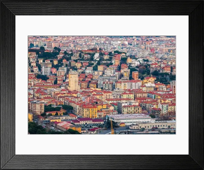 Framed Print : La Spezia, Italy skyline in the mountains at dusk Framed Print : La Spezia, Italy skyline in the mountains at dusk