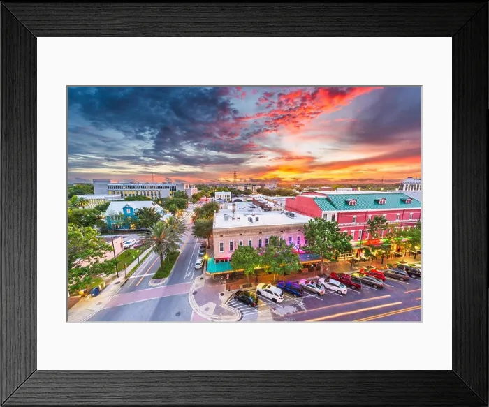 Framed Print : Gainesville, Florida, USA downtown cityscape at dusk Framed Print : Gainesville, Florida, USA downtown cityscape at dusk