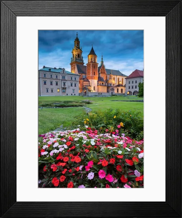 Framed Print : Krakow. Image of old town Krakow, Poland during twilight blue hour Framed Print : Krakow. Image of old town Krakow, Poland during twilight blue hour