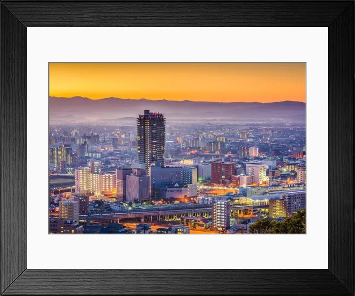 Framed Print : Kumamoto, Japan downtown skyline at dawn Framed Print : Kumamoto, Japan downtown skyline at dawn