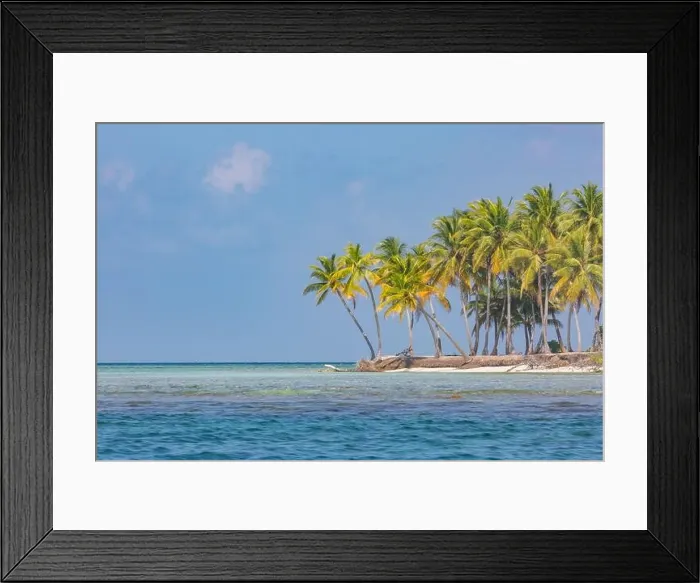 Framed Print : Exotic beach on a tropical island among palm trees, lagoon sea with coral reef. Amazing beach landscape, copy space, paradise destination Framed Print : Exotic beach on a tropical island among palm trees, lagoon sea with coral reef. Amazing beach landscape, copy space, paradise destination