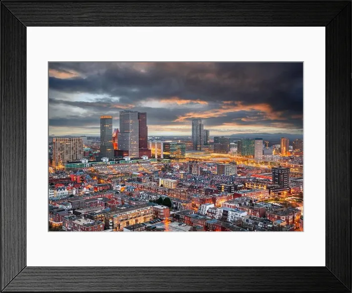 Framed Print : The Hague, Netherlands city centre skyline at twilight Framed Print : The Hague, Netherlands city centre skyline at twilight