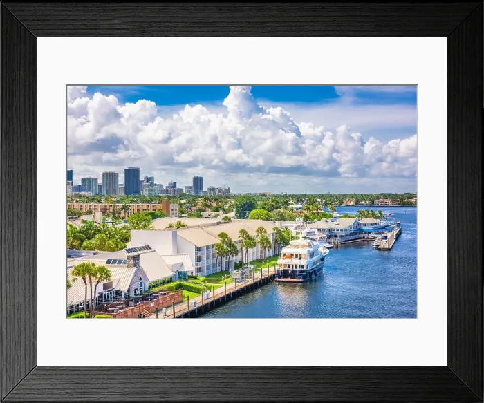 Framed Print : Fort Lauderdale, Florida, USA skyline on the river in the afternoon Framed Print : Fort Lauderdale, Florida, USA skyline on the river in the afternoon