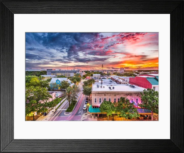 Framed Print : Gainesville, Florida, USA downtown cityscape Framed Print : Gainesville, Florida, USA downtown cityscape