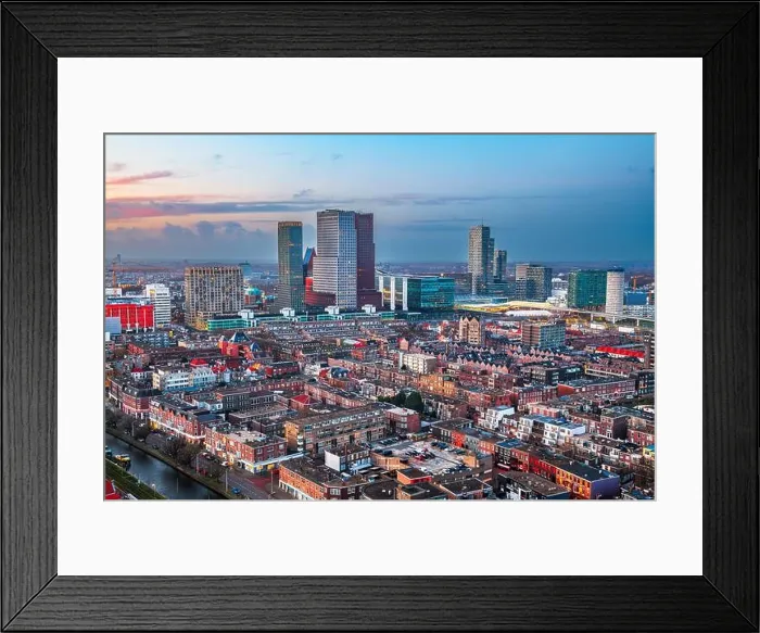 Framed Print : The Hague, Netherlands city centre skyline at twilight