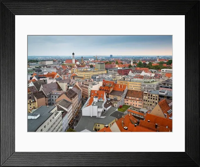 Framed Print : Augsburg, Germany rooftop town view