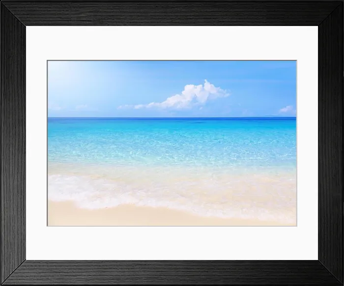 Framed Print : Paradise tropical beach with white sand and clear sea Framed Print : Paradise tropical beach with white sand and clear sea