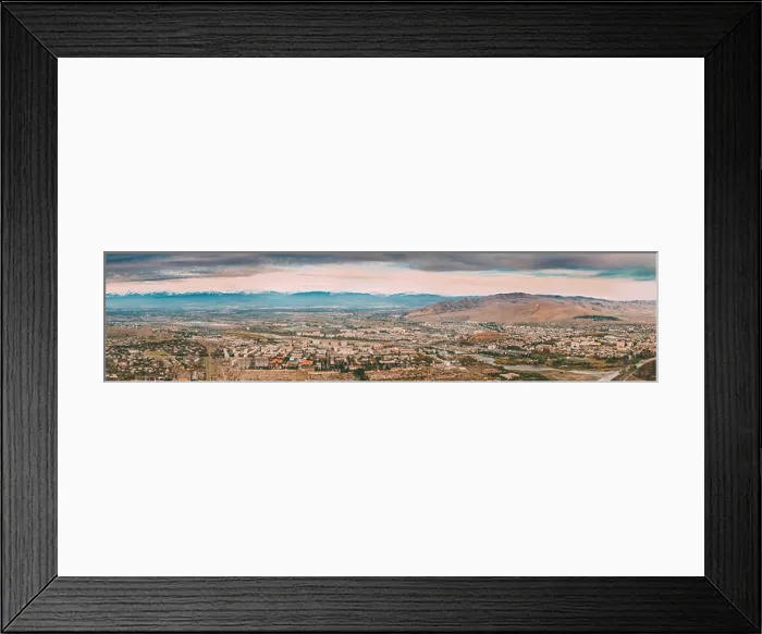 Framed Print : Gori, Shida Kartli Region, Georgia. Panorama Of Gori Cityscape. Autumn Day. Travel Destination. Aerial Panoramic View Framed Print : Gori, Shida Kartli Region, Georgia. Panorama Of Gori Cityscape. Autumn Day. Travel Destination. Aerial Panoramic View