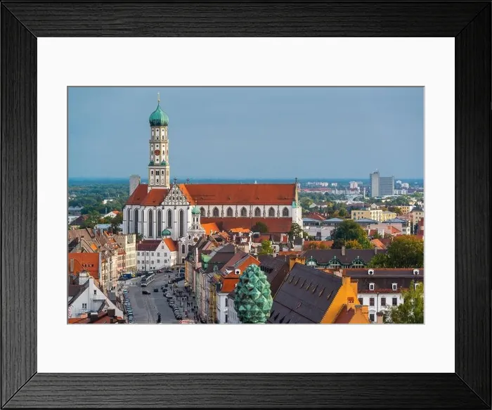 Framed Print : Augsburg, Germany old town skyline towards Basilica of SS. Ulrich and Afra Framed Print : Augsburg, Germany old town skyline towards Basilica of SS. Ulrich and Afra