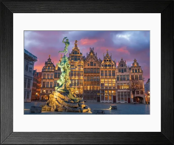Framed Print : Grote Markt of Antwerp, Belgium at twilight Framed Print : Grote Markt of Antwerp, Belgium at twilight