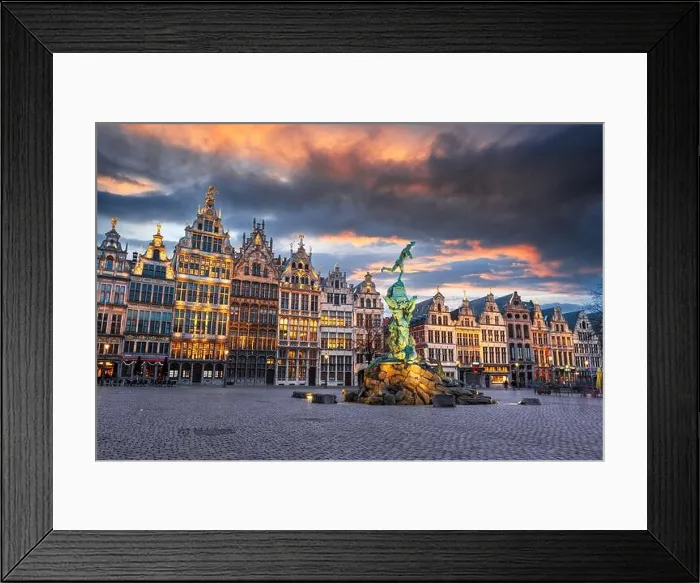 Framed Print : Grote Markt of Antwerp, Belgium at twilight Framed Print : Grote Markt of Antwerp, Belgium at twilight
