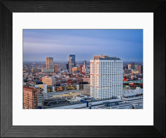 Framed Print : Rotterdam, Netherlands city skyline at dusk