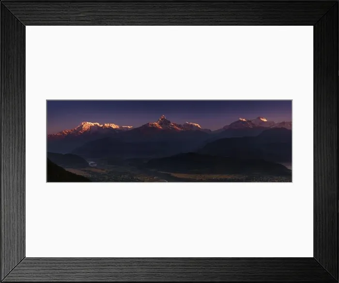 Framed Print : Himalayan panorama, Annapurna massif, view from Sarangkot, Nepal
