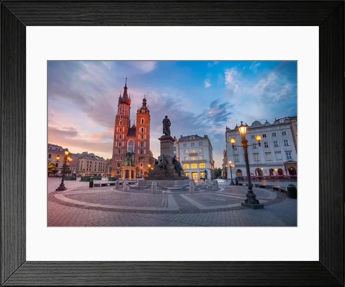 Framed Print : Krakow. Image of Market square Krakow, Poland during sunrise Framed Print : Krakow. Image of Market square Krakow, Poland during sunrise