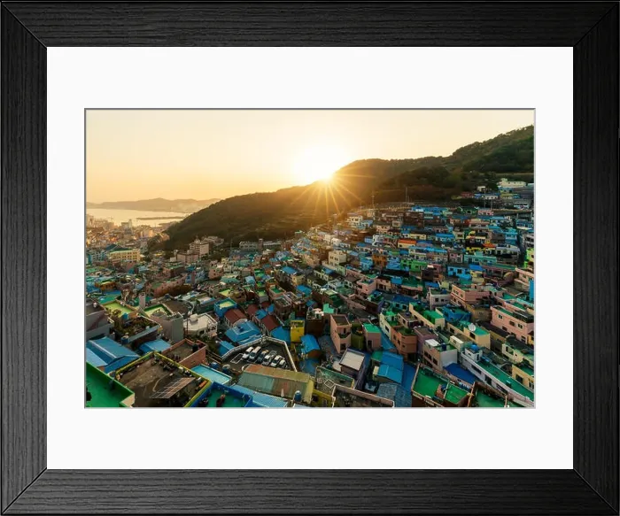 Framed Print : Gamcheon Culture Village at night in Busan, South Korea Framed Print : Gamcheon Culture Village at night in Busan, South Korea