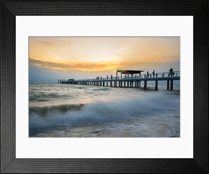 Framed Print : Wooden pier between sunset in Phuket, Thailand. Summer, Travel, Vacation and Holiday concept Framed Print : Wooden pier between sunset in Phuket, Thailand. Summer, Travel, Vacation and Holiday concept