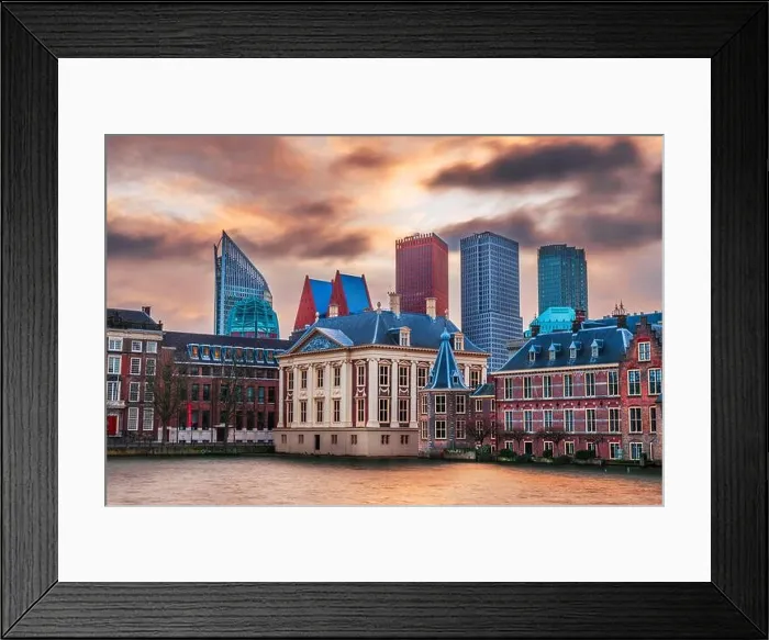 Framed Print : The Hague, Netherlands cityscape at twilight Framed Print : The Hague, Netherlands cityscape at twilight
