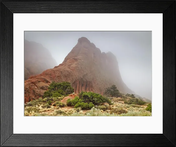 Framed Print : Foggy morning in the Arches National park, Utah, USA Framed Print : Foggy morning in the Arches National park, Utah, USA