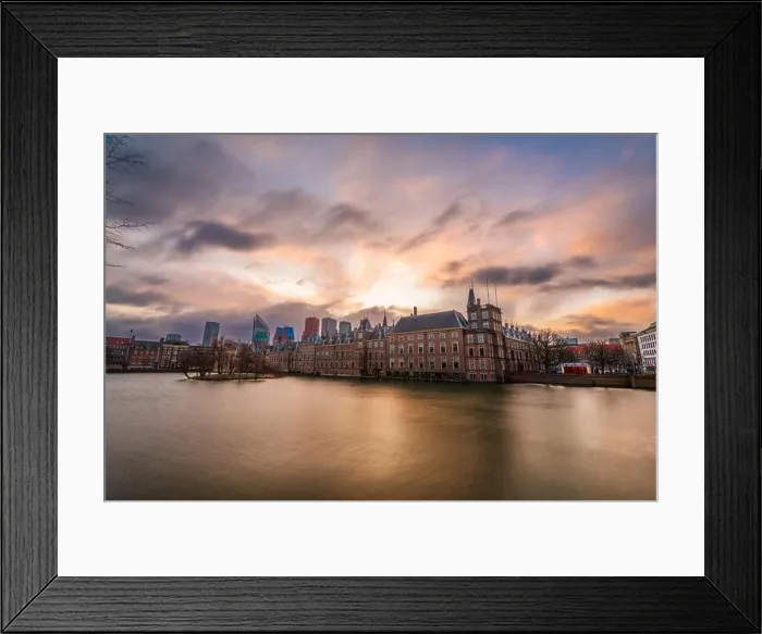 Framed Print : The Hague, Netherlands cityscape at twilight Framed Print : The Hague, Netherlands cityscape at twilight