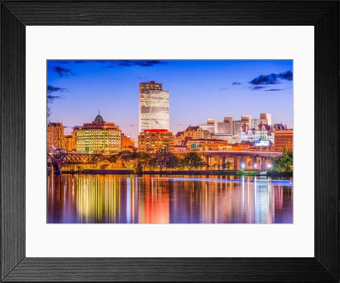 Framed Print : Albany, New York, USA skyline on the Hudson River Framed Print : Albany, New York, USA skyline on the Hudson River