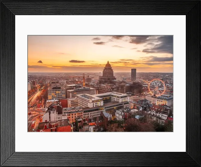 Framed Print : Brussels, Belgium cityscape at Palais de Justice during dusk Framed Print : Brussels, Belgium cityscape at Palais de Justice during dusk