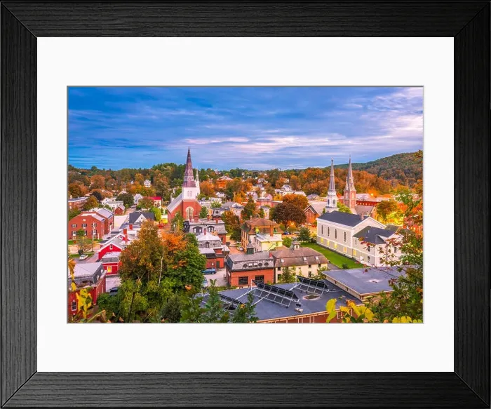 Framed Print : Montpelier, Vermont, USA town skyline in early autumn Framed Print : Montpelier, Vermont, USA town skyline in early autumn