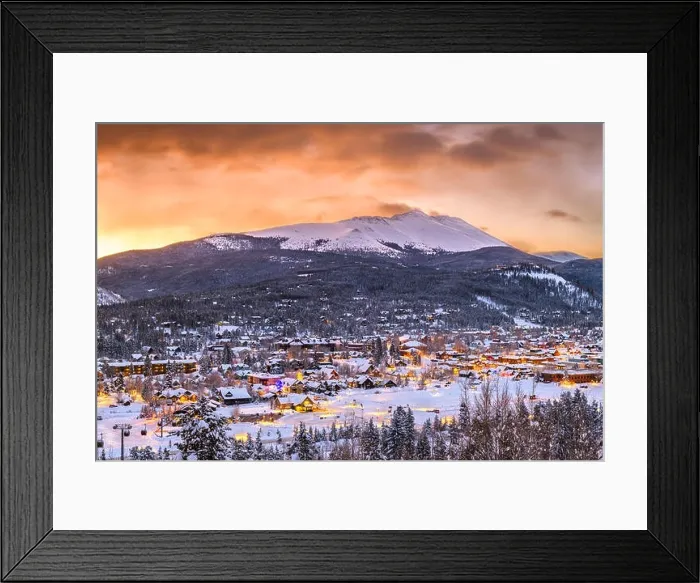 Framed Print : Breckenridge, Colorado, USA town skyline in winter at dawn Framed Print : Breckenridge, Colorado, USA town skyline in winter at dawn