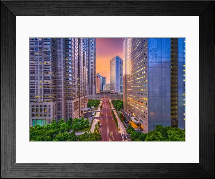 Framed Print : Shinjuku, Tokyo, Japan financial district and government buildings cityscape Framed Print : Shinjuku, Tokyo, Japan financial district and government buildings cityscape