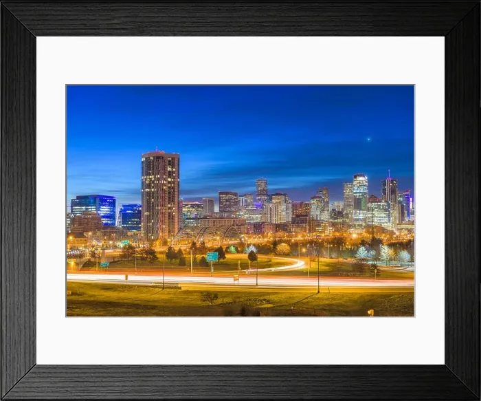 Framed Print : Denver, Colorado, USA downtown city skyline at dawn Framed Print : Denver, Colorado, USA downtown city skyline at dawn