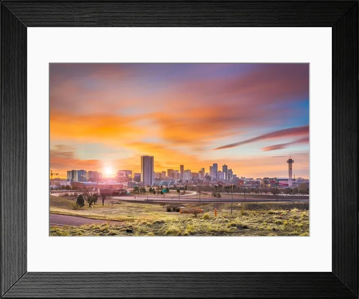 Framed Print : Denver, Colorado, USA downtown city skyline at dawn Framed Print : Denver, Colorado, USA downtown city skyline at dawn