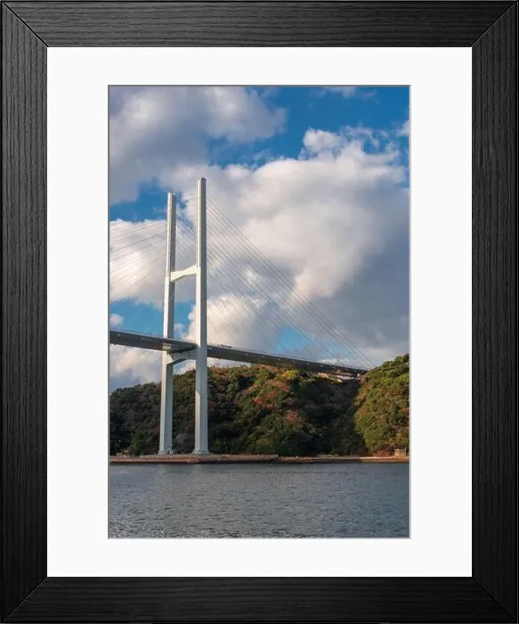 Framed Print : Megami Bridge spans the Bay of Nagasaki, Japan Framed Print : Megami Bridge spans the Bay of Nagasaki, Japan