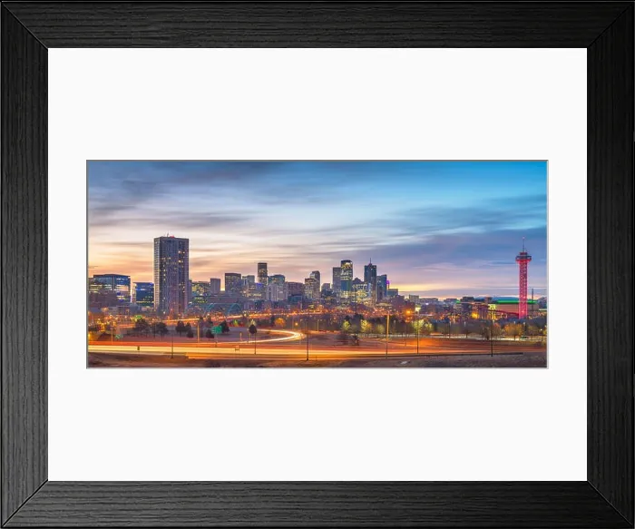 Framed Print : Denver, Colorado, USA downtown city skyline at dawn Framed Print : Denver, Colorado, USA downtown city skyline at dawn