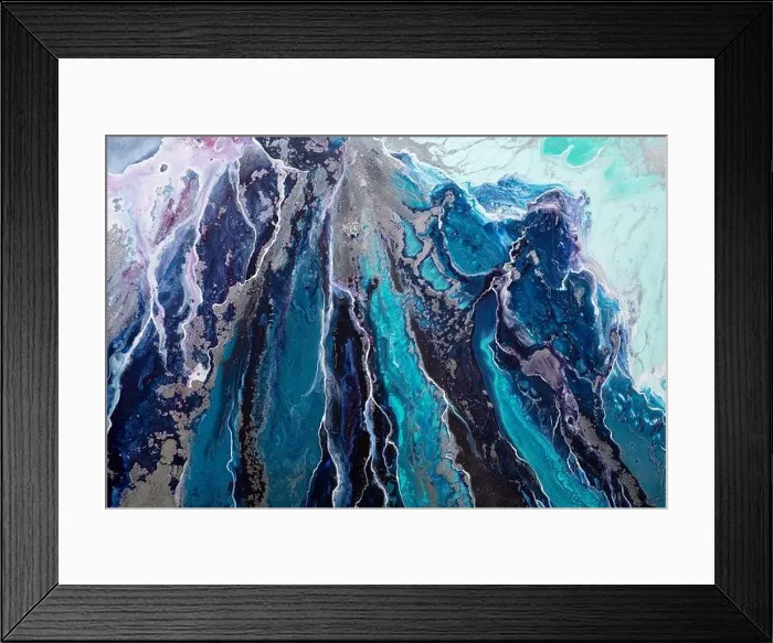 Framed Print : Abstract paint in white and blue colors as interior part Framed Print : Abstract paint in white and blue colors as interior part