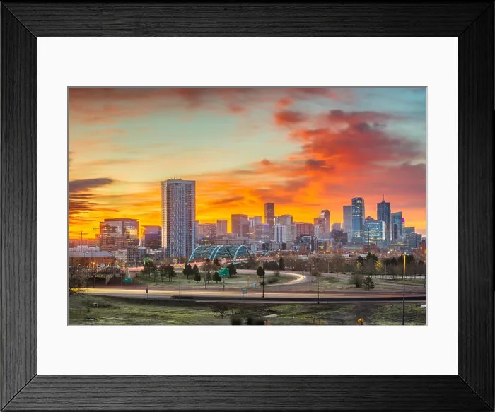 Framed Print : Denver, Colorado, USA downtown city skyline at dawn Framed Print : Denver, Colorado, USA downtown city skyline at dawn
