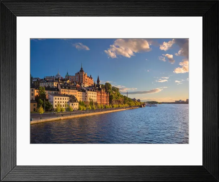 Framed Print : Stockholm. Image of old town Stockholm, Sweden during sunset