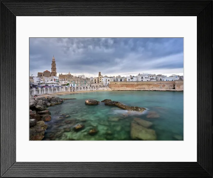 Framed Print : Panoramic view of Monopoli. Puglia, Southern Italy. Sea in summer. Italian resort Framed Print : Panoramic view of Monopoli. Puglia, Southern Italy. Sea in summer. Italian resort
