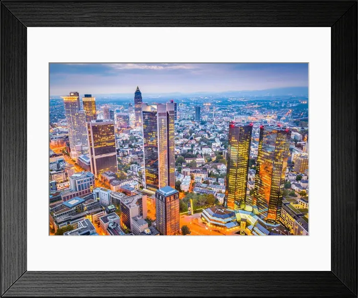 Framed Print : Frankfurt, Germany Cityscape at dusk Framed Print : Frankfurt, Germany Cityscape at dusk