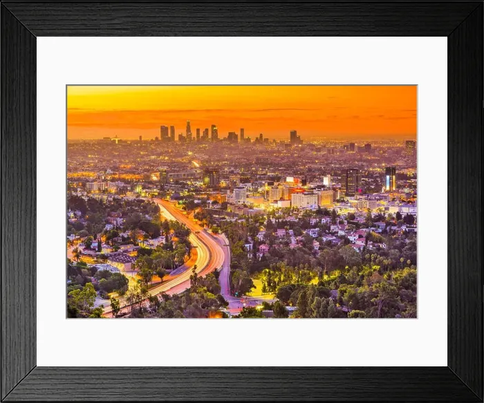 Framed Print : Los Angeles, California, USA skyline