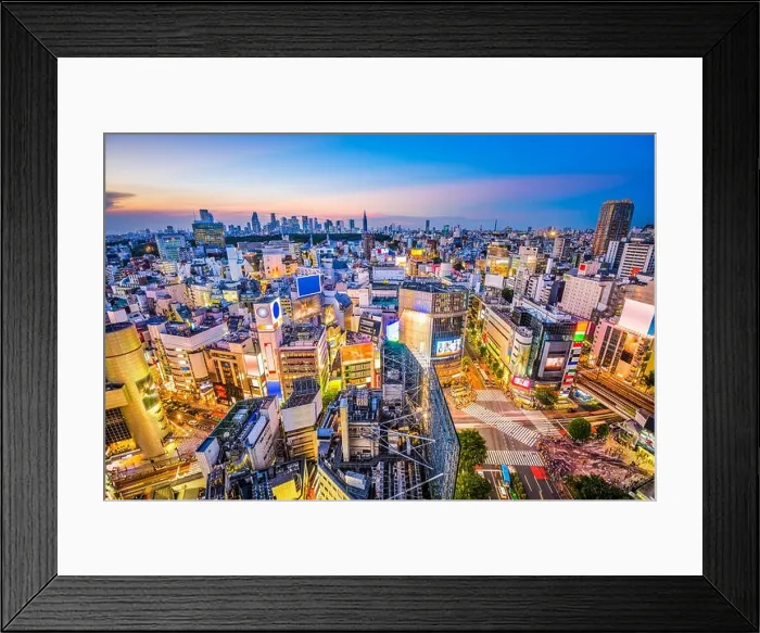 Framed Print : Tokyo, Japan cityscape over the Shibuya district at twilight Framed Print : Tokyo, Japan cityscape over the Shibuya district at twilight